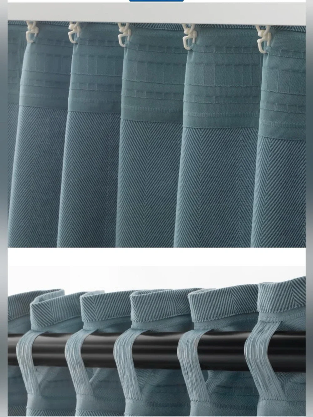 IKEA Tibet Blue Cotton Curtain Panels (2), NWT